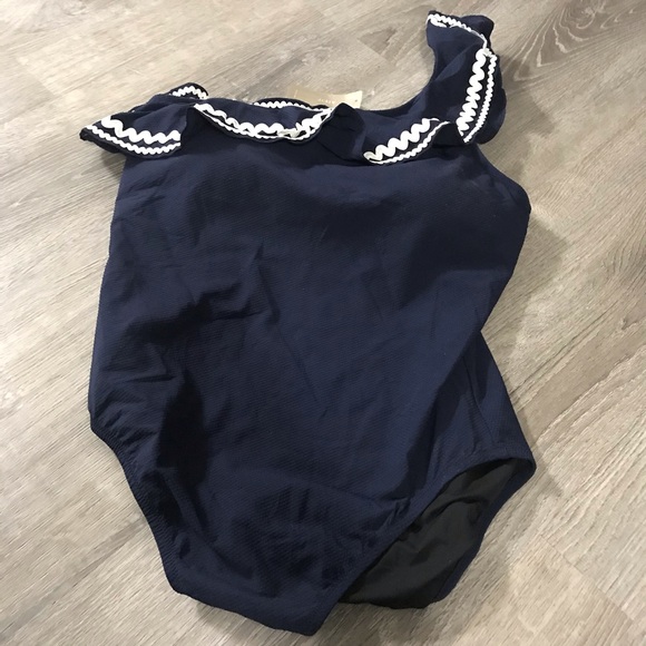 🆕 J crew One-shoulder ruffle one-piece AJ650 - Picture 4 of 7